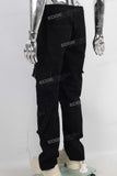 Black cargo straight jeans