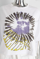 White digital print t shirt women