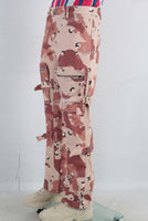 Camouflage cargo patchwork embroidered jeans