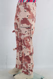 Camouflage cargo patchwork embroidered jeans