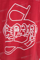 Red oversize digital print t shirt