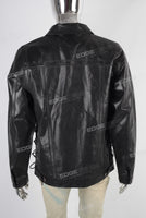 Black waxed slim fit jacket