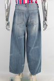 Blue baggy denim jeans
