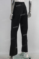 Black slim fit flare jeans women