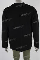 Black raw hem digital print t shirt