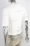 White screen print patchwork t shirt