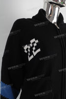 Black embroidered screen print jacket