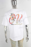 White heavyweight digital print t shirt