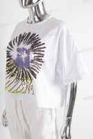 White digital print t shirt women