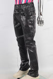 Black double wax skinny jeans