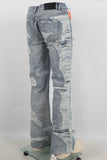 Blue damaged flare jeans