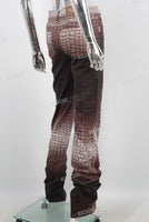 Digital print stack zip up jeans women
