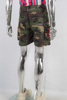 Camouflage patchwork cargo shorts