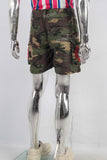 Camouflage patchwork cargo shorts