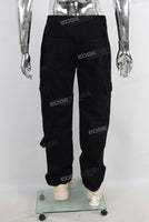 Black cargo straight jeans
