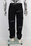 Black cargo straight jeans