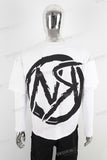 White heavyweight digital print t shirt