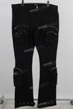 Black embroidered cargo jeans