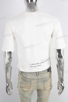 White screen print patchwork t shirt