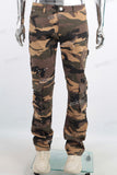 Camouflage cargo paint splatters jeans