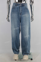 Blue oversize straight jeans