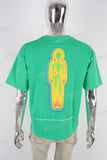 Green digital print heavwweight t shirt