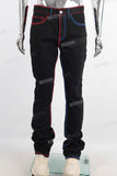 Contrast stitching stack boot cut jeans
