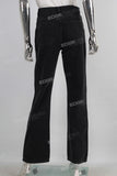 Black slim fit flare jeans women