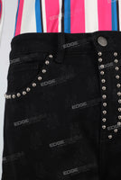 Black laser cargo shorts