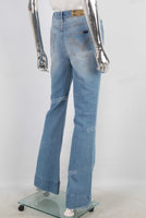 Blue flare patchwork jeans women