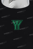 Black and green patchwork embroidered sleeveless shirt