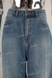 Blue oversize straight jeans