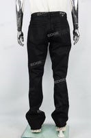 Black Waxed Leg Extensions Raw Edge Skinny Jeans