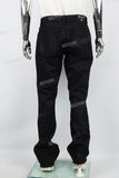 Black Waxed Leg Extensions Raw Edge Skinny Jeans