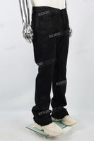 Black Waxed Leg Extensions Raw Edge Skinny Jeans