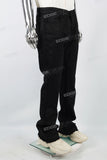 Black Waxed Leg Extensions Raw Edge Skinny Jeans