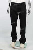 Black Waxed Leg Extensions Raw Edge Skinny Jeans