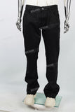 Black Waxed Leg Extensions Raw Edge Skinny Jeans