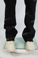 Black Waxed Leg Extensions Raw Edge Skinny Jeans