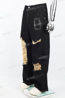 Black Tattered Baggy Cargo Pants