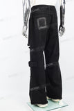Black Tattered Baggy Cargo Pants