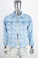 Men's laser blue denim suit
