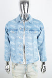 Men's laser blue denim suit