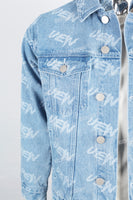 Men's laser blue denim suit