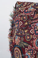 Cashew flower knitted carpet pants