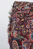 Cashew flower knitted carpet pants