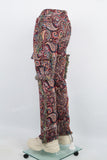 Cashew flower knitted carpet pants
