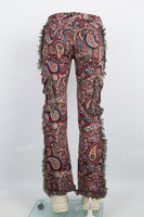 Cashew flower knitted carpet pants