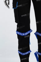 Men's custom Velcro straps black Skinny Jeans