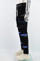 Men's custom Velcro straps black Skinny Jeans